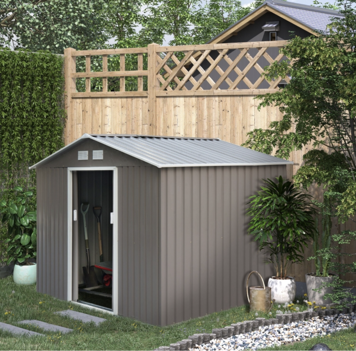 Metal garden shed - Grey colour