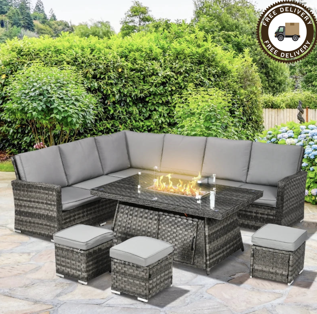 Rattan Garden Furniture With Fire Pit Trade Warehouse