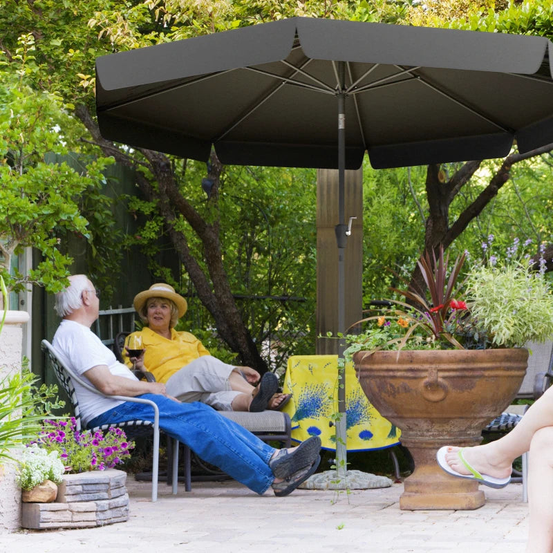 Black 2.7m Patio Table Umbrella with Tilt and Crank