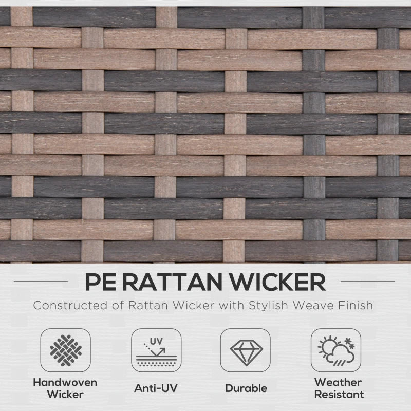 6-Piece Rattan Garden Furniture Set - 7-Seater Wicker Outdoor Sofa Set with Storage Tea Table & Side Table - Cushions Included