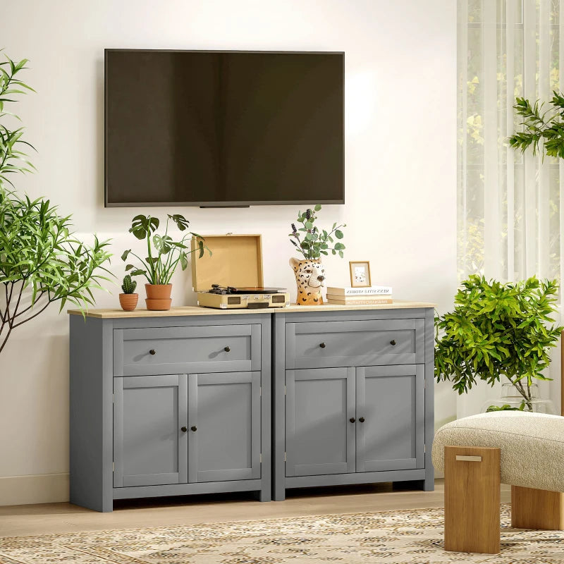 Modern Sideboard Storage Cabinet with Adjustable Shelf and Drawer for Living Room Dining Room Hallway Grey