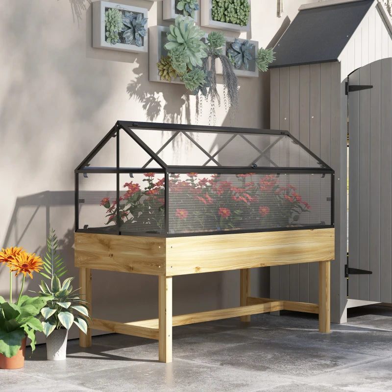 60 x 120cm Natural Wooden Raised Garden Bed - Perfect for Vegetables and Flowers