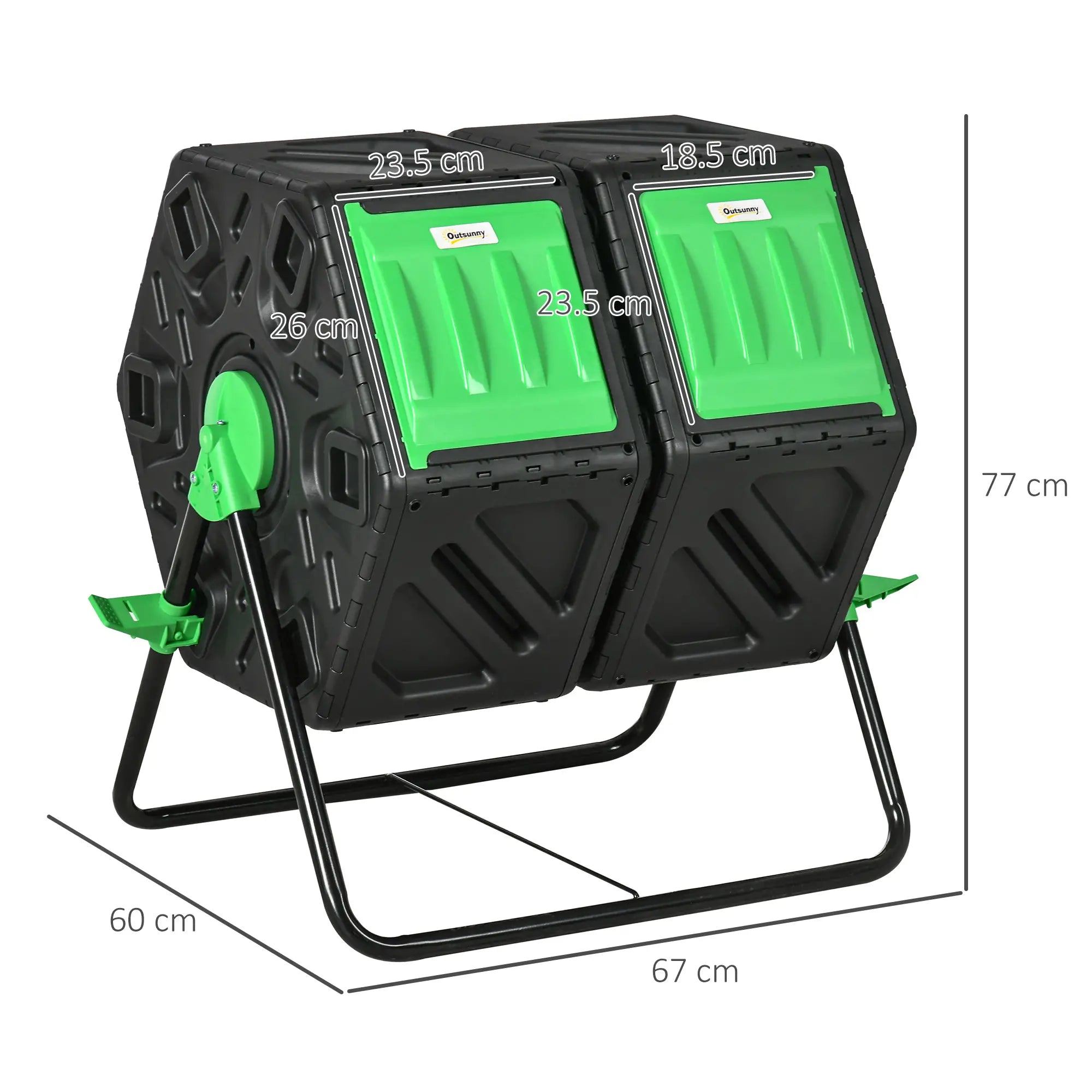 Black 130L Double Chamber Composter