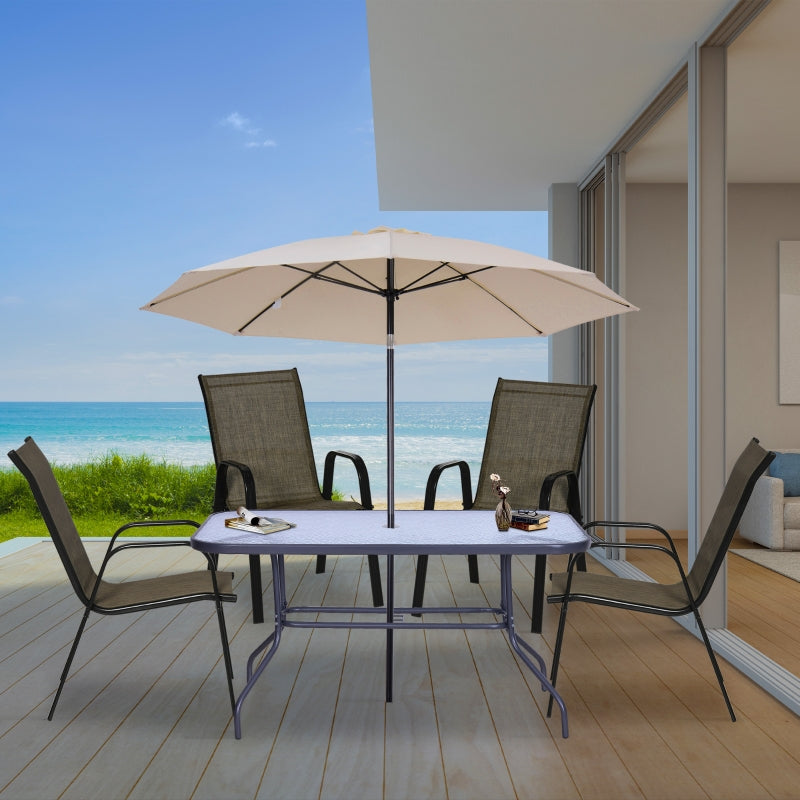 4 Stackable Mesh Seat Chairs - Mixed Brown