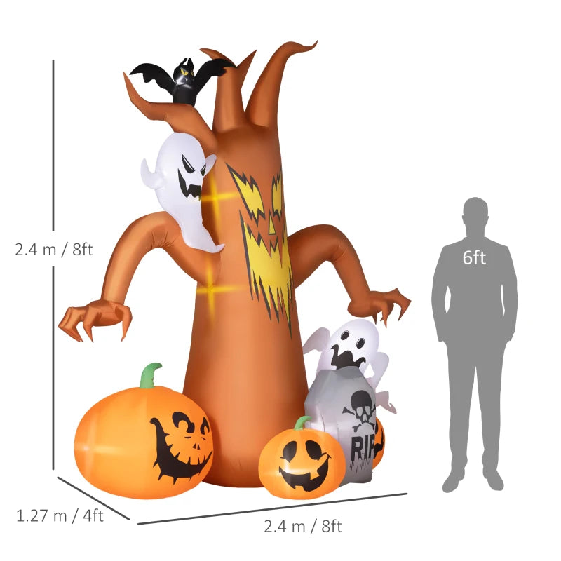 7.9ft Light-Up Halloween Inflatable Tree - Spooky Outdoor Decoration for Halloween Parties and Yard Displays