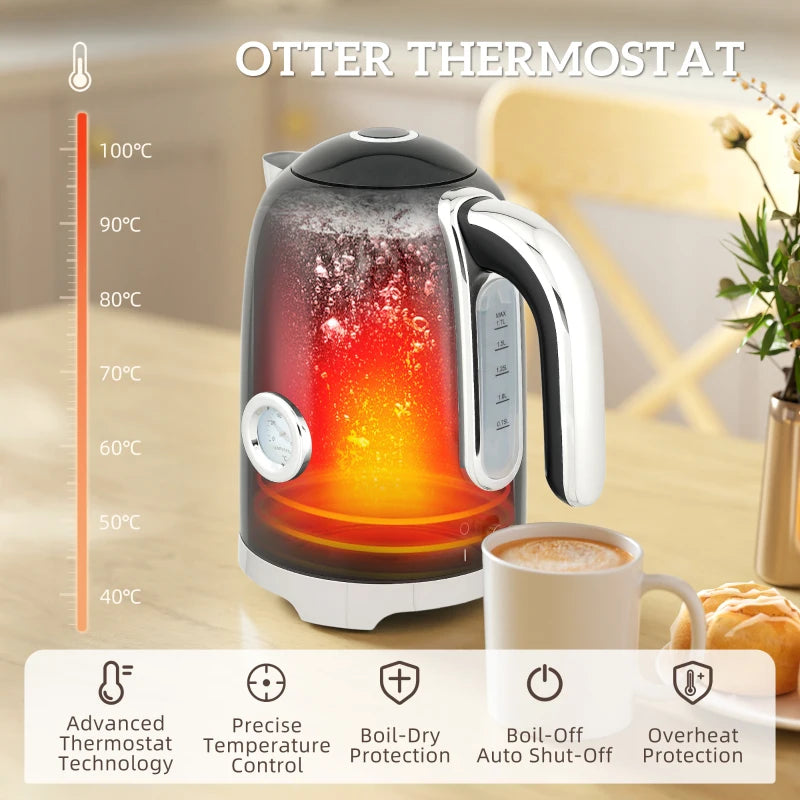 Retro 3000W Black Kettle and Toaster Set - Stylish Kitchen Appliances for Modern Homes