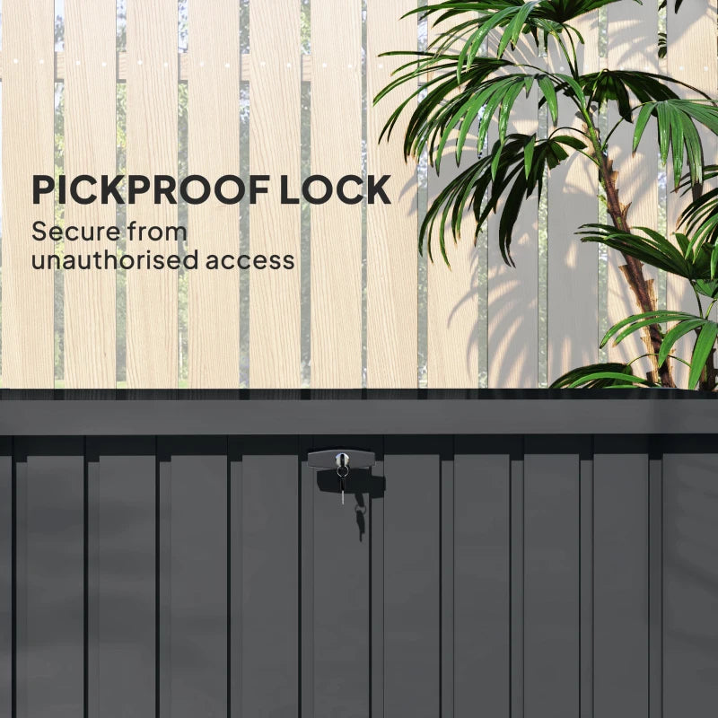 400L Galvanised Steel Outdoor Garden Storage Box for Tools and Equipment