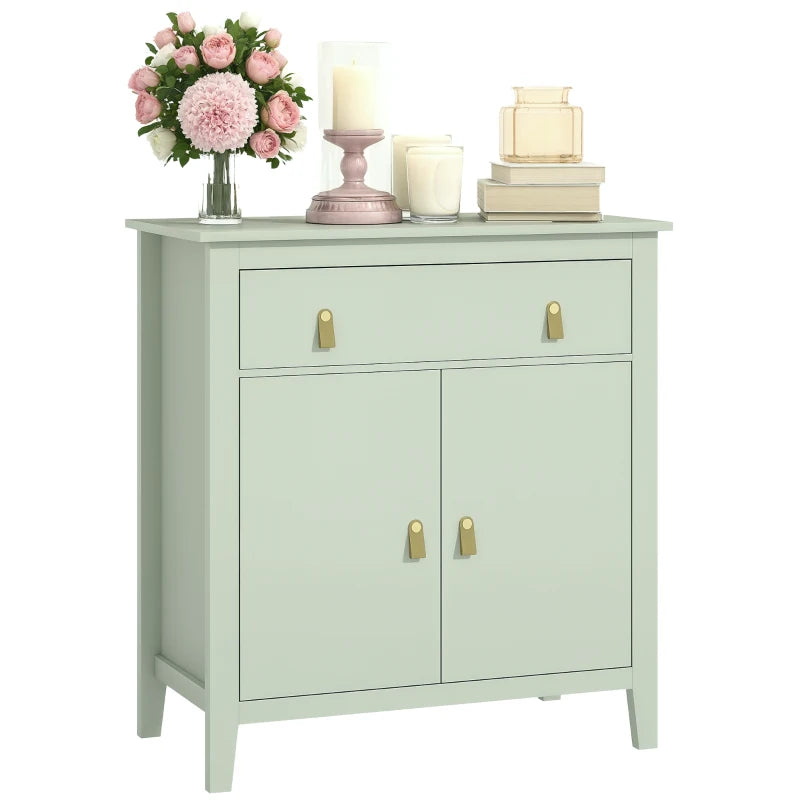 Farmhouse Style Light Green Sideboard - Rustic Storage Cabinet for Living Room or Dining Room Decor