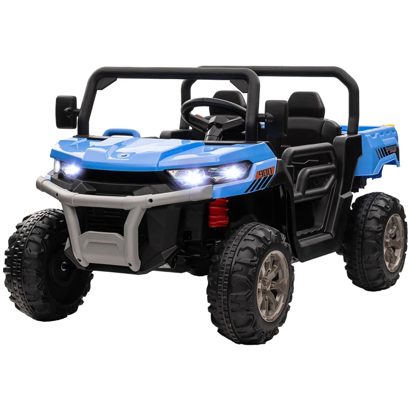 Blue 12V Electric Ride-On Car for Kids with Remote Control and Bucket Seat