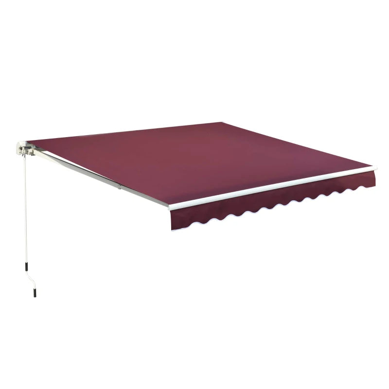 3m x 2.5m Red Manual Retractable Awning - Water Resistant