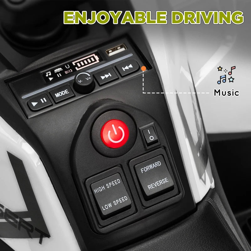 12V Kids Electric Ride On ATV Battery Powered Quad Bike with Spring Suspension Green