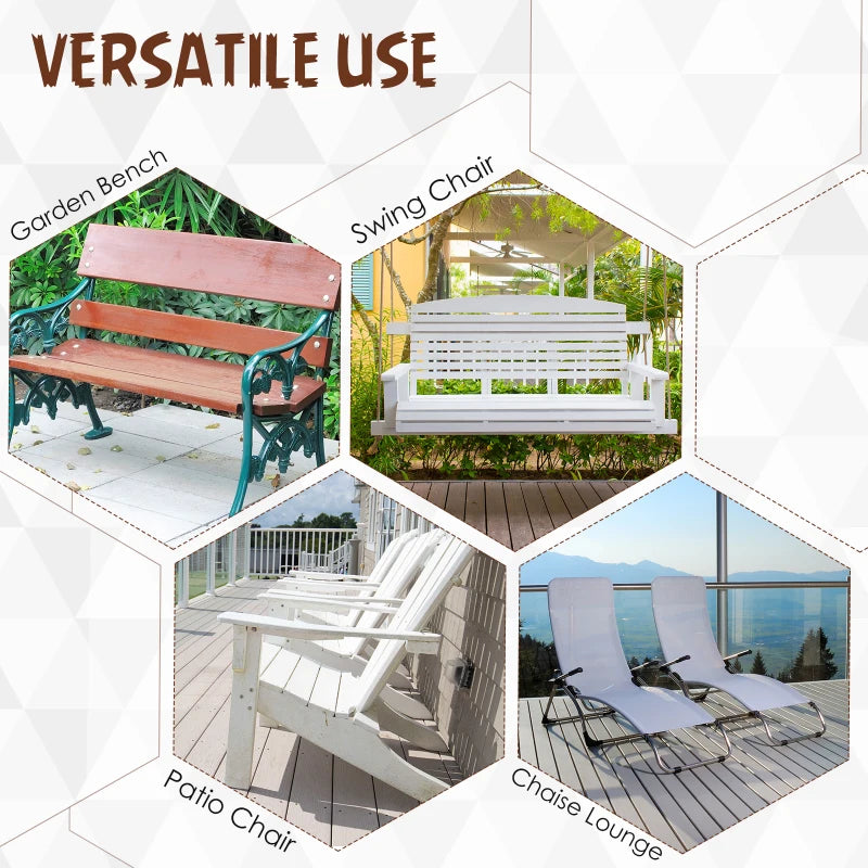 Beige 2-Seater Garden Bench Swing Seat Cushion, 110 x 46 cm