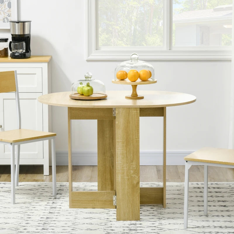 Space-Saving Drop Leaf Folding Dining Table for Small Spaces - Oak Kitchen & Dining Room Furniture