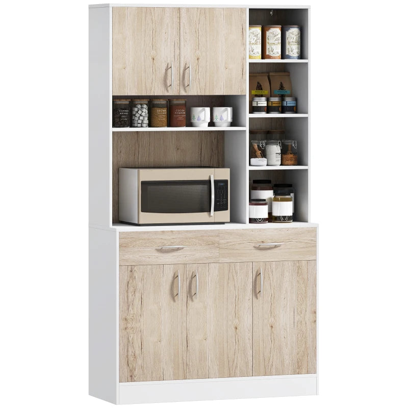 Stylish Kitchen Cupboard Sideboard Storage Cabinet with Countertop, Adjustable Shelves & Drawers for Dining & Living Room