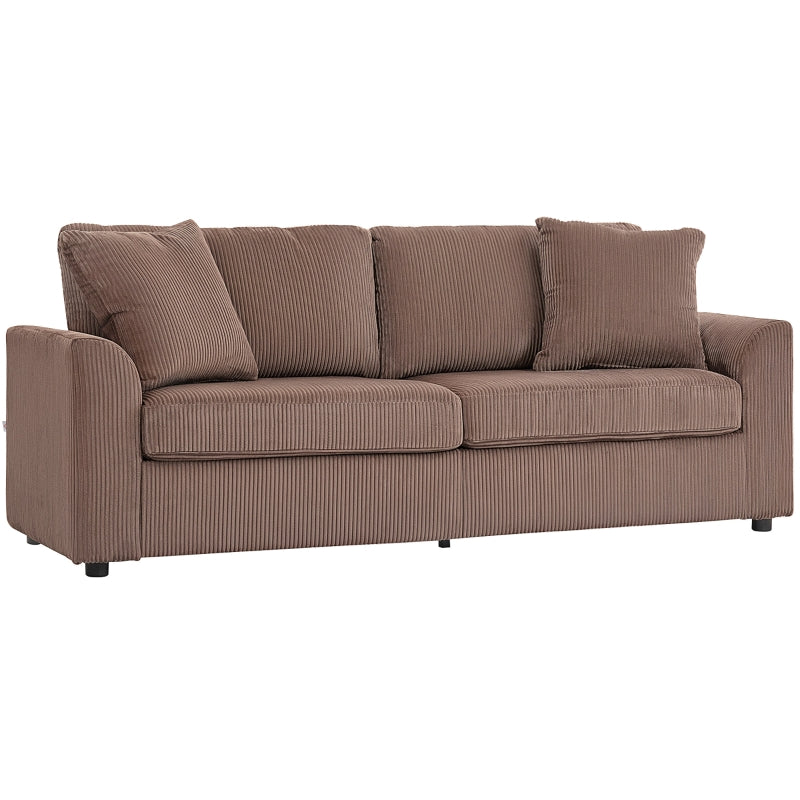 Modern 3-Seater Fabric Sofa with Spring Cushions and Scatter Cushions for Living Room and Home Office