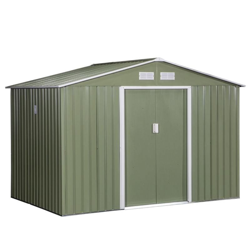 Light Green 9ft x 6ft Garden Metal Storage Shed