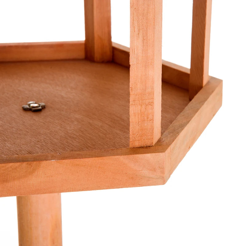 Wooden Bird Table Garden Feeding Station - 153cm Height, Durable Outdoor Bird Feeder for Wild Birds, Eco-Friendly Design