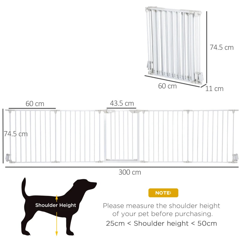 5 Panels Metal Pet Playpen with Walk-Through Door - White Dog Fence for Indoor/Outdoor Use, Durable & Easy to Assemble