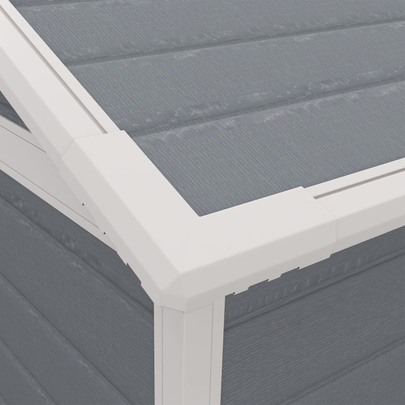 6ft x 4.5ft Grey Metal Shed - Lockable Garden Shed with Double Doors, Window, Vent and Plastic Roof