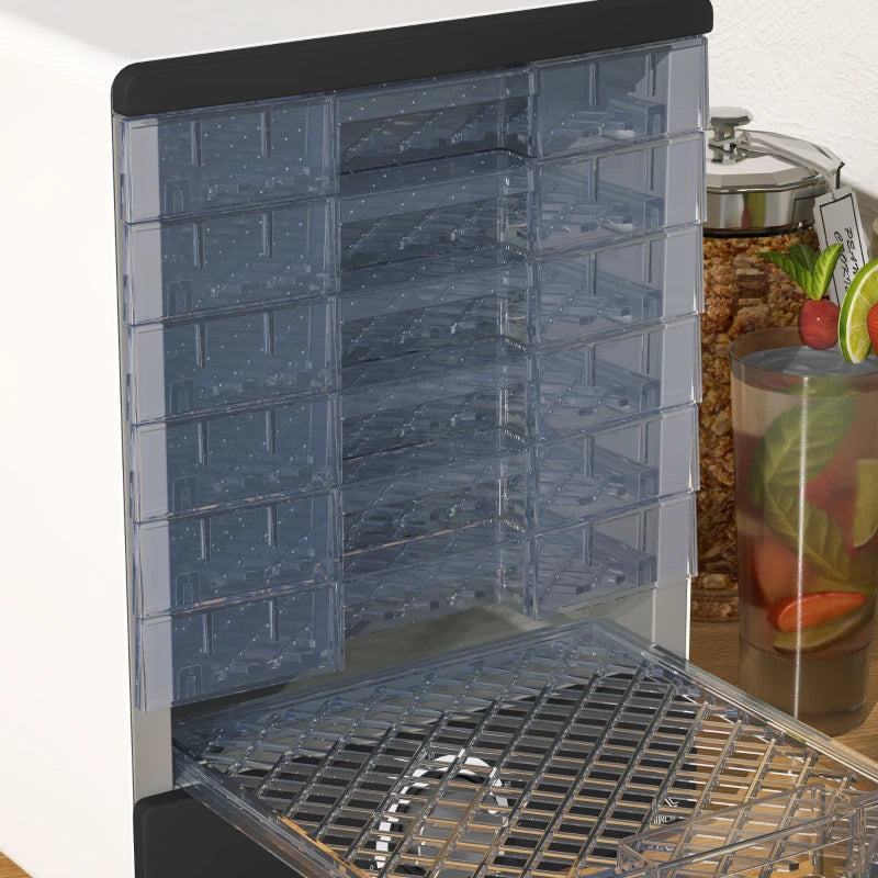 Premium Seven Tray Food Dehydrator - Adjustable 40-70°C Temperature Control - Compact White Design for Healthy Snacks