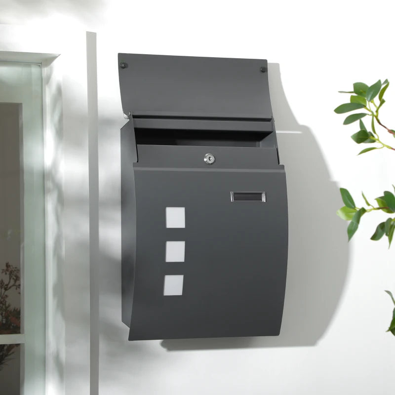 Wall-Mounted Letterbox With 2 Keys and Nameplate