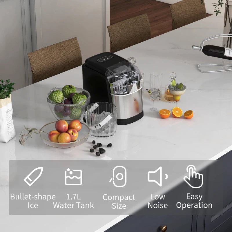 12kg Countertop Ice Machine with Scoop - Compact, Efficient Ice Maker for Home, Parties & Events - Perfect for Drinks