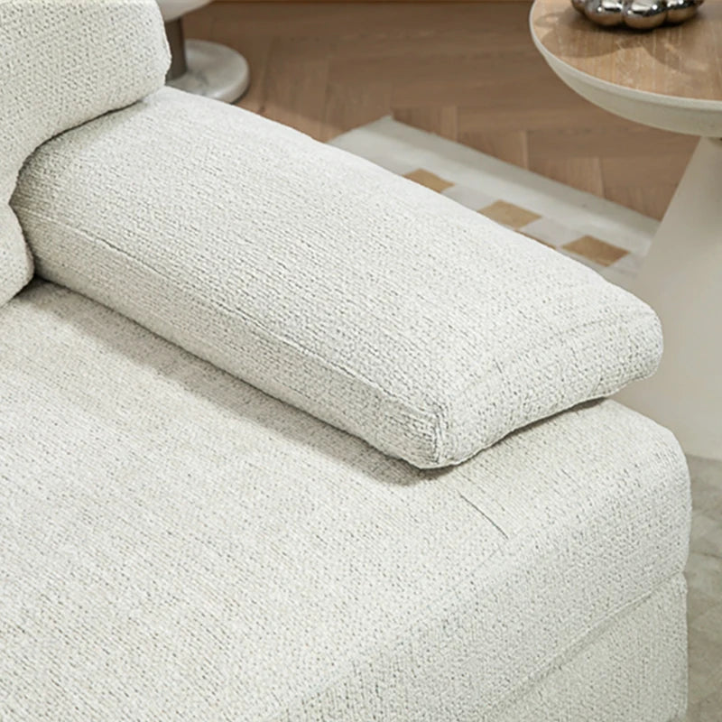 Modern Fabric Loveseat Sofa with Spring Cushions and Metal Legs for Living Room, Bedroom or Home Office in Cream White