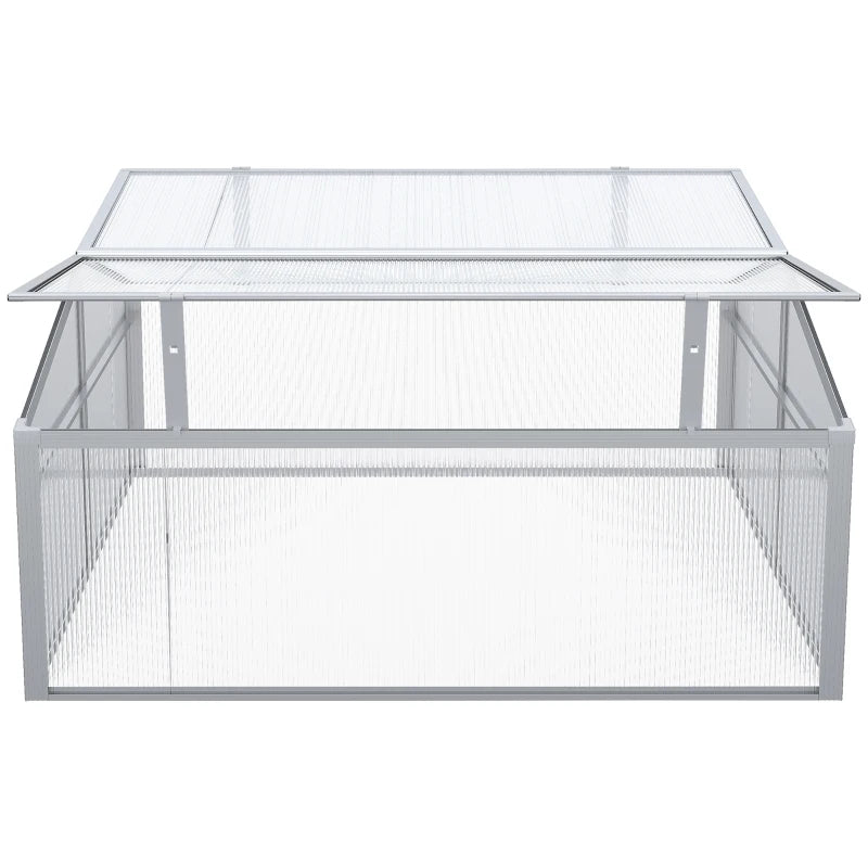 Green Polycarbonate Raised Bed Greenhouse 100x100x48cm