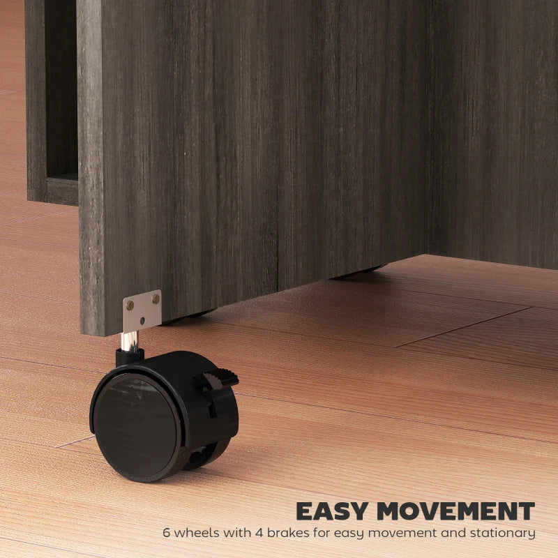 Multi-Storage Grey Drop Leaf Dining Table for Six - Space-Saving, Stylish, Perfect for Modern Homes