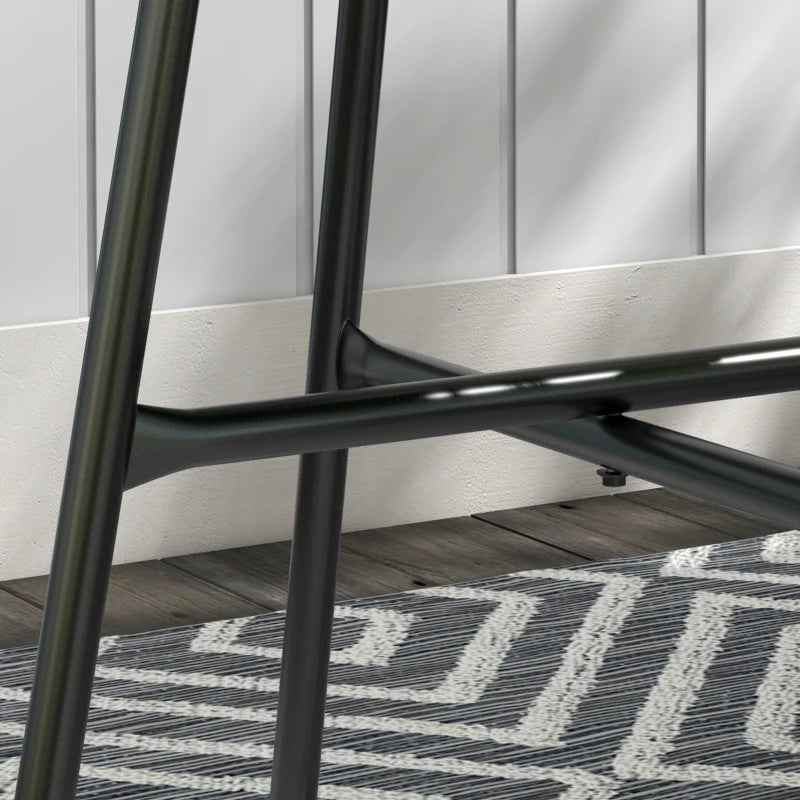 Round Black Rattan Side Table - Outdoor Coffee Table with Tempered Glass Top for Patio, Garden, Balcony - 18" Diameter