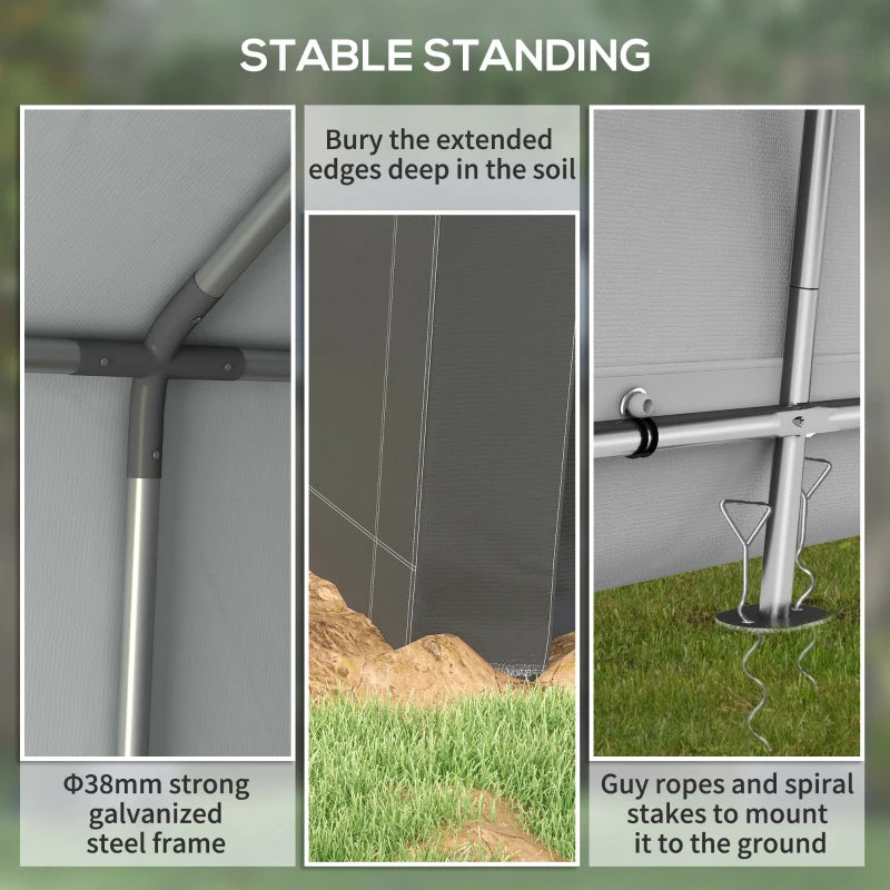 Grey Portable Outdoor Shed