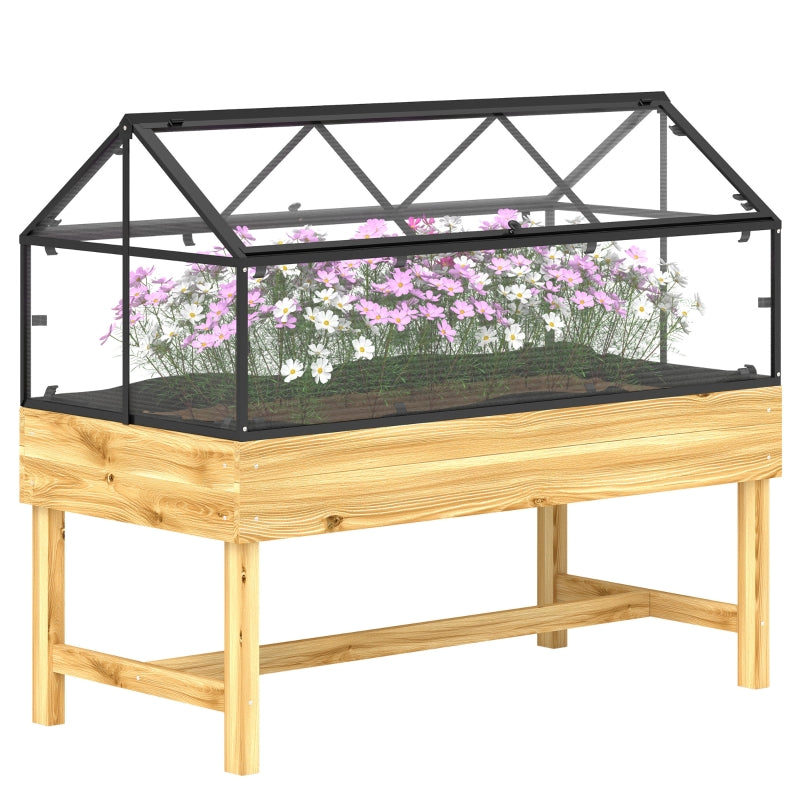60 x 120cm Natural Wooden Raised Garden Bed - Perfect for Vegetables and Flowers