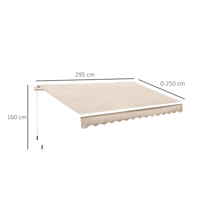 Ivory 3m x 2.5m Manual Retractable Awning