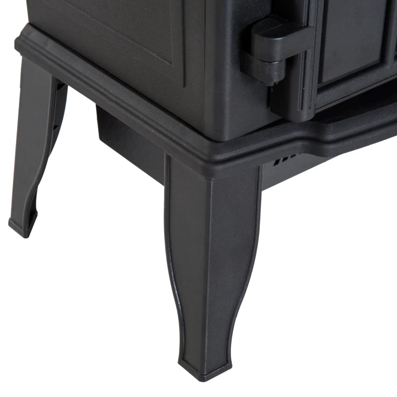 Freestanding Electric Fireplace Heater with LED Flame Effect and Overheating Protection 1000W 2000W Black