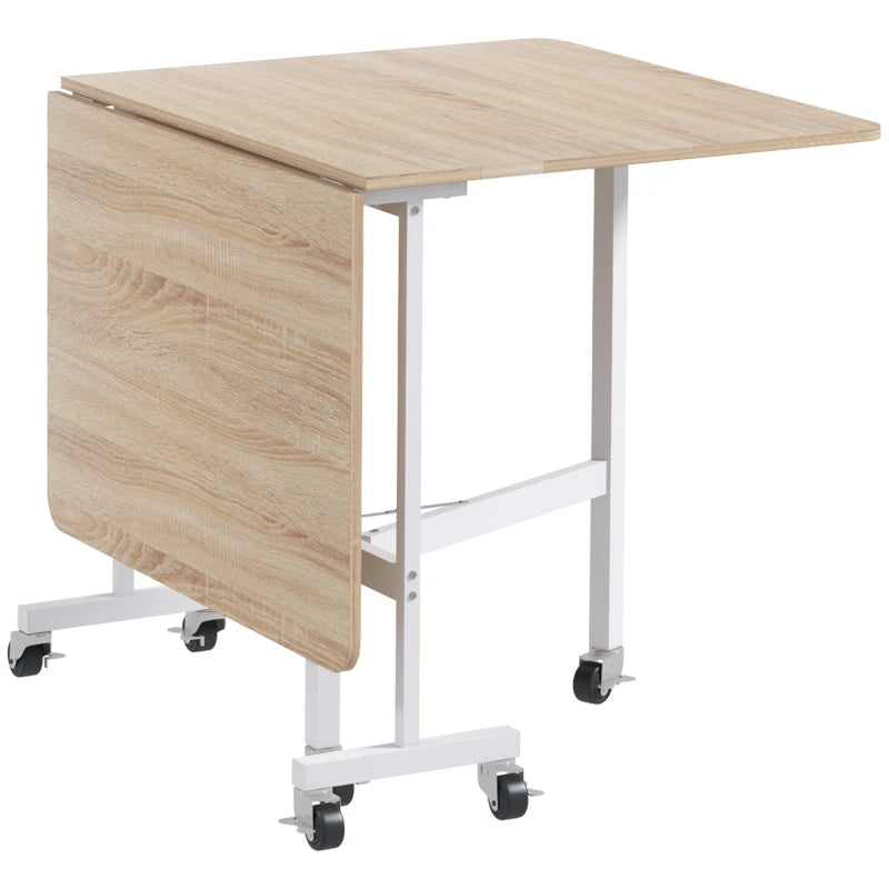 4-6 Person Oak Drop Leaf Dining Table - Space-Saving, Stylish Design for Modern Homes, Perfect for Family Meals
