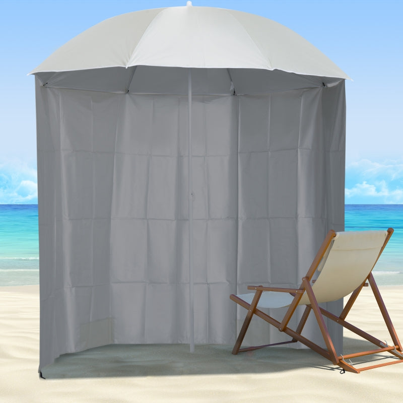 Beach Fishing Umbrella with Sides - Off-White