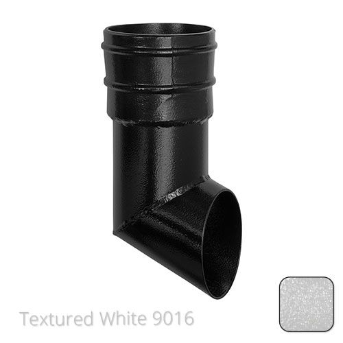 Alumasc 100mm (4") Cast Aluminium Downpipe Non-Eared Shoe - Textured Traffic White RAL 9016