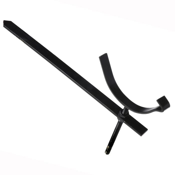 Hargreaves Cast Iron 150mm Beaded Half Round Galv Rise & Fall Bracket - Painted Black