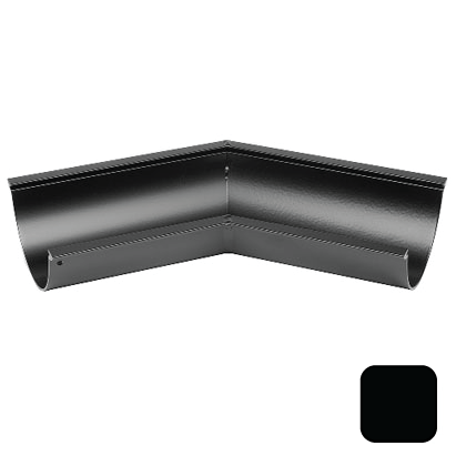 115mm (4.5") SnapFix Aluminium Half Round 135 Degree Gutter Angle - RAL 9005M Matt Black