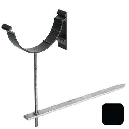 115mm (4.5") SnapFix Aluminium Half Round Rise & Fall Bracket - RAL 9005M Matt Black