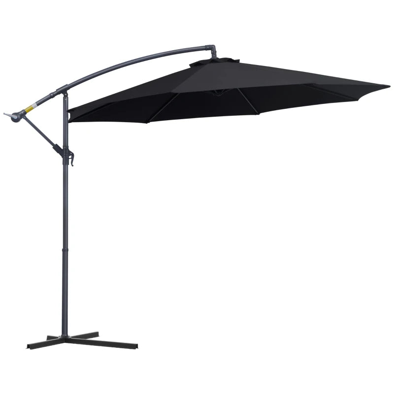Black 3m Banana Parasol