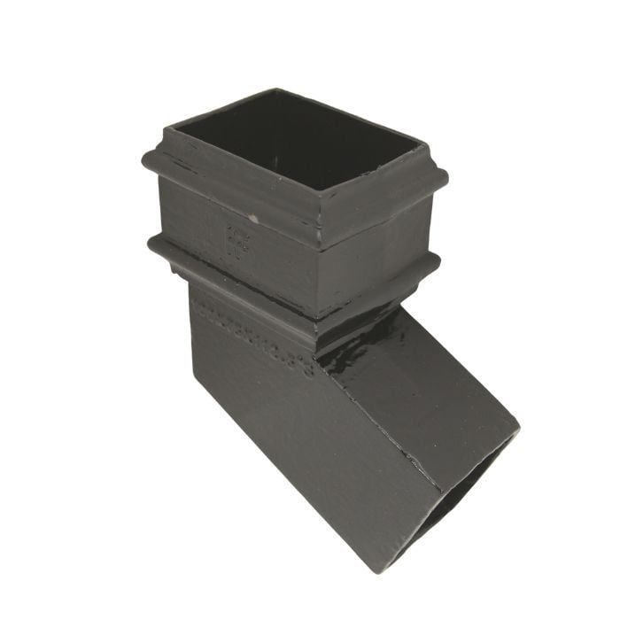 Hargreaves Cast Iron 125x100mm 112.5 Degree Rectangular Side Bend - Painted Black