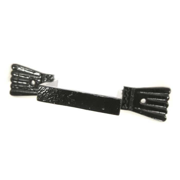 Hargreaves Cast Iron 75x75mm Ornamental Square Earband Type E - Painted Black