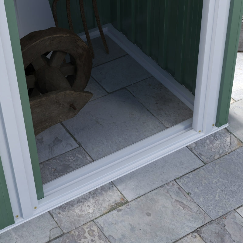 Small Green Metal Storage Shed