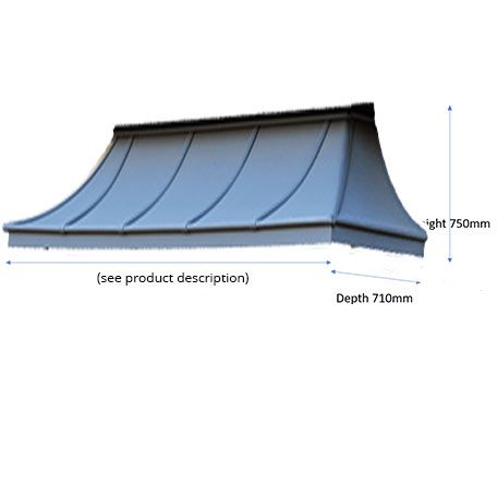 Belgravia Bespoke Natural Zinc Classic Canopy - Width 1800mm, Depth 710mm, Height 750mm