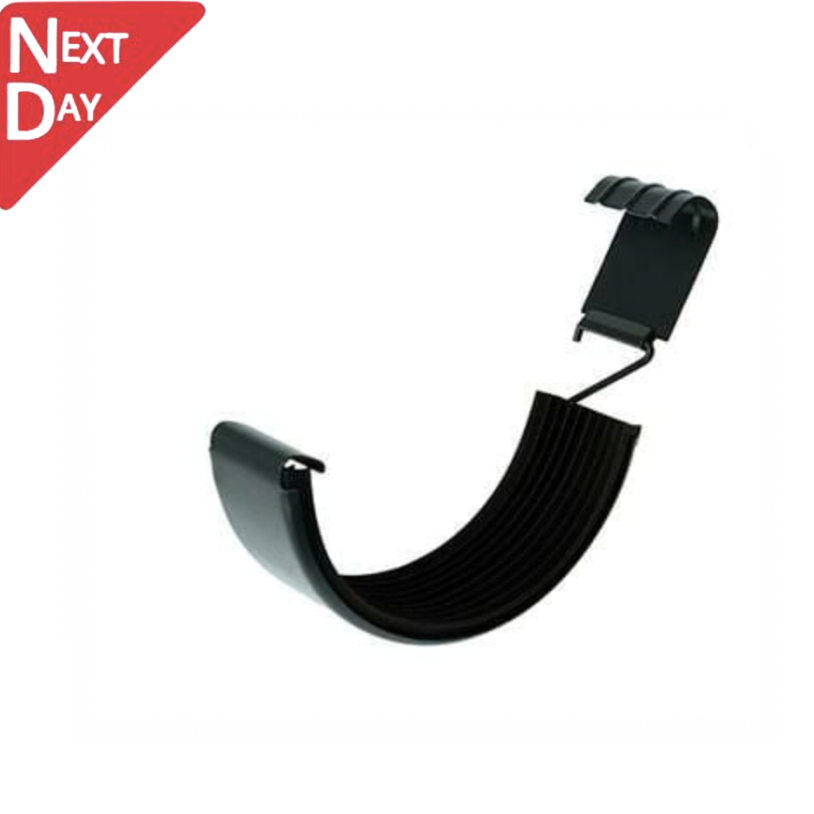 150mm Half Round Black Coated Galvanised Steel Gutter Union