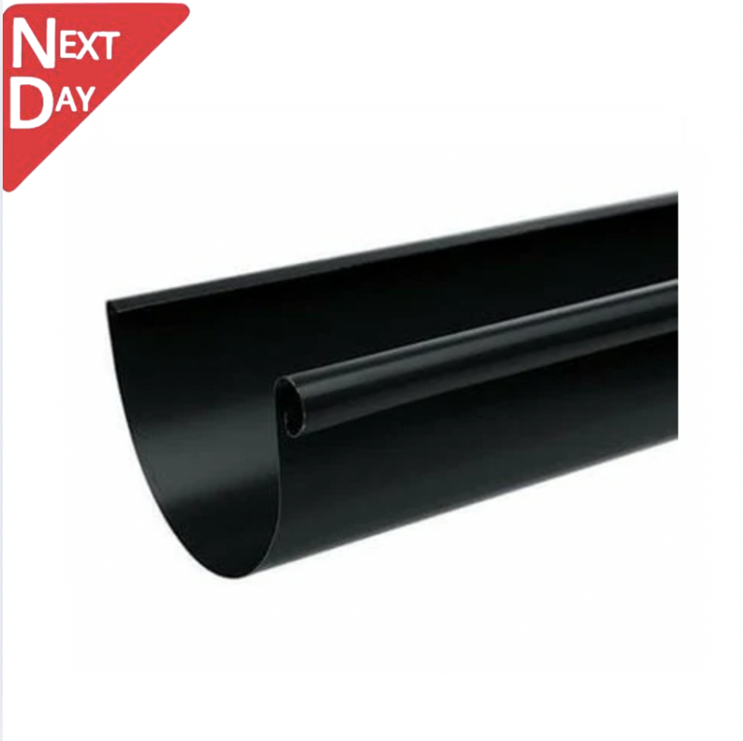 150mm Half Round Black Coated Galvanised Steel Gutter 3m Length