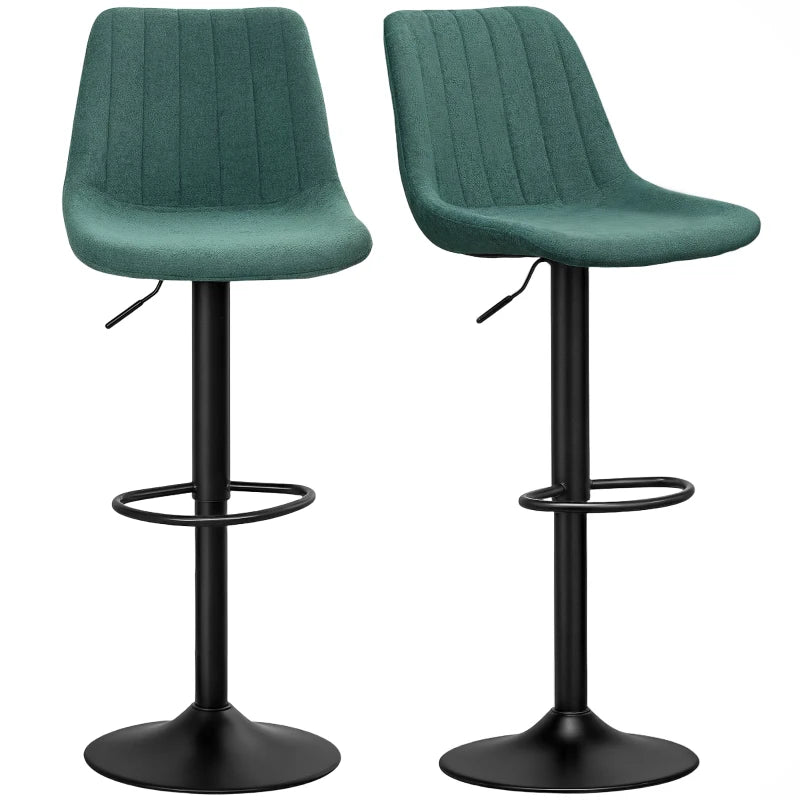 Set of 2 Green Chenille-Feel Tub Bat Stools - Stylish, Comfortable, and Durable Bathroom Seating
