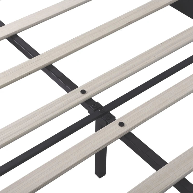 Double Upholstered Velvet Bedstead with Button-Tufted Headboard - Noise-Free, Solid Wood Slats, Beige, 193L x 141W x 110H cm