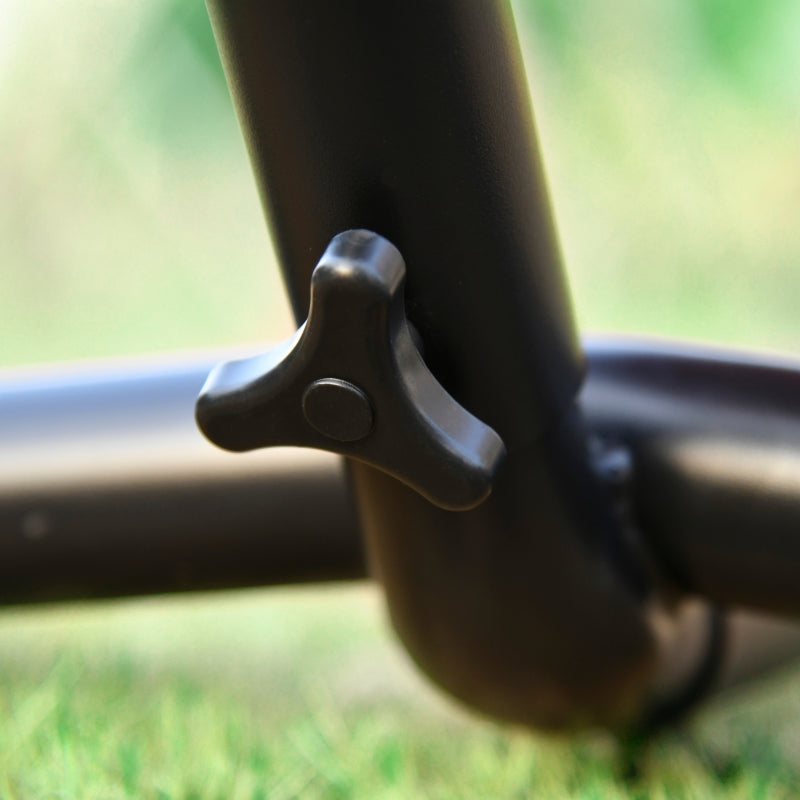 Portable Camping Hammock with Stand - White Stripe, Adjustable Height